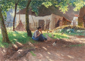 NEERHOF - THE FARMYARD by Emile Claus
